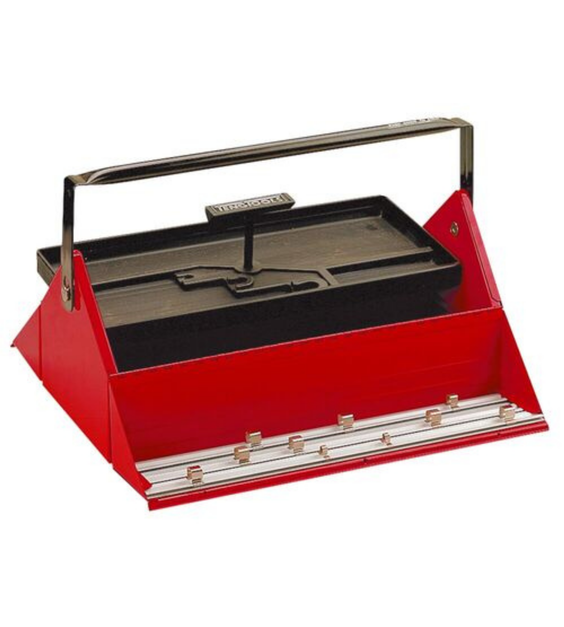 Teng Tools 17.7 Inch Steel Cantilever Barn Style Empty Portable Tool Box (With Socket Clips And Rails) - TC450