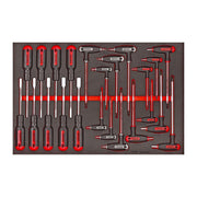 Teng Tools 23 Piece Metric Nut Driver and T Handle Hex and (TX/TPX) Wrench Key EVA Foam Set - TTEX23