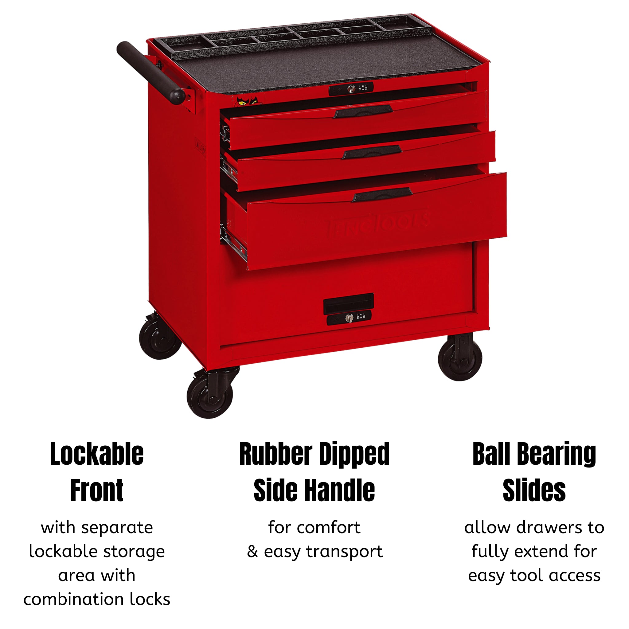 Teng Tools 3 Drawer Heavy Duty Roller Cabinet Tool Chest / Wagon - TCW803N