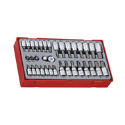 Teng Tools 35 Piece 1/4 Inch & 3/8 Inch Drive Metric & SAE Bit Socket Set Tool Tray - TTBS35