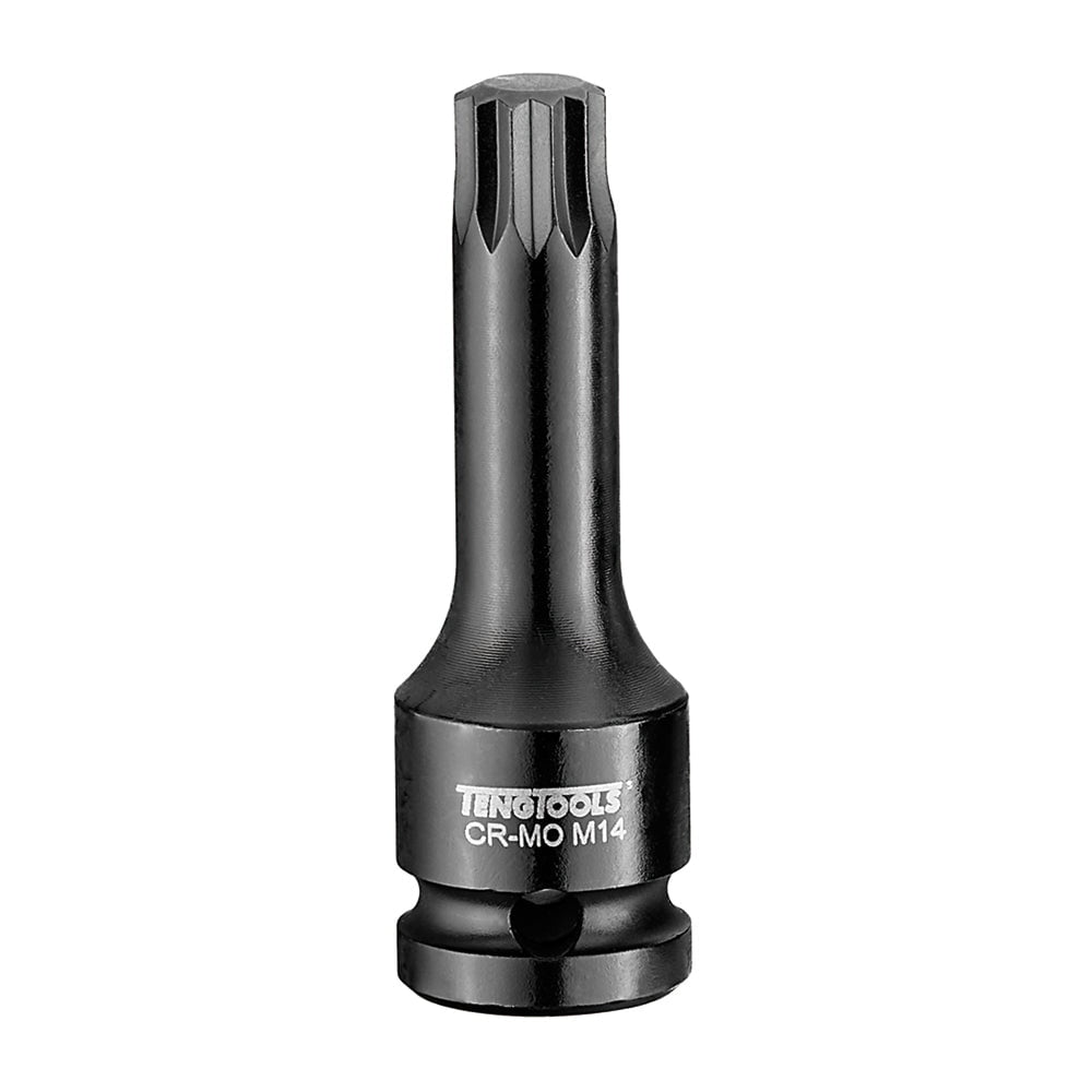 Teng Tools XZN Triple Square 1/2 Inch Drive 3.1 Inch Long Chrome Molybdenum Spline Impact Bit Sockets - M16