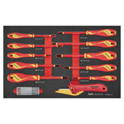Teng Tools 15 Piece 1000 Volt Insulated Slotted, PH, PZ Screwdriver & Knife EVA Foam Tool Tray - TEFMDV15