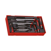 Teng Tools 7 Piece SAE T Handle Ball Point Hex Allen Key Set (3/32 Inch to 5/16 Inch) - TTHEX7AF