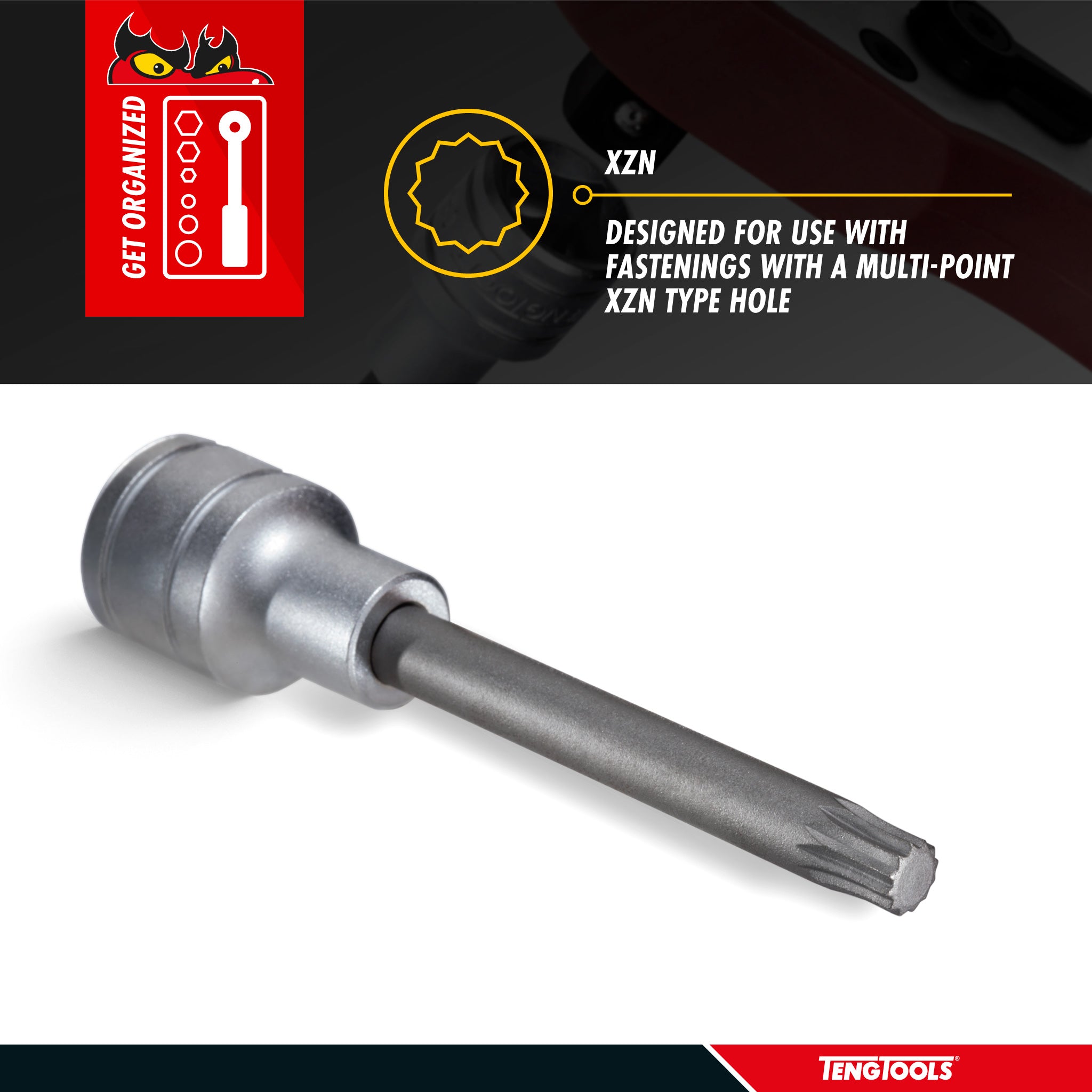 Teng Tools XZN Triple Square Spline 1/2 Inch Drive Chrome Vanadium Sockets - SPLINE NO. 6