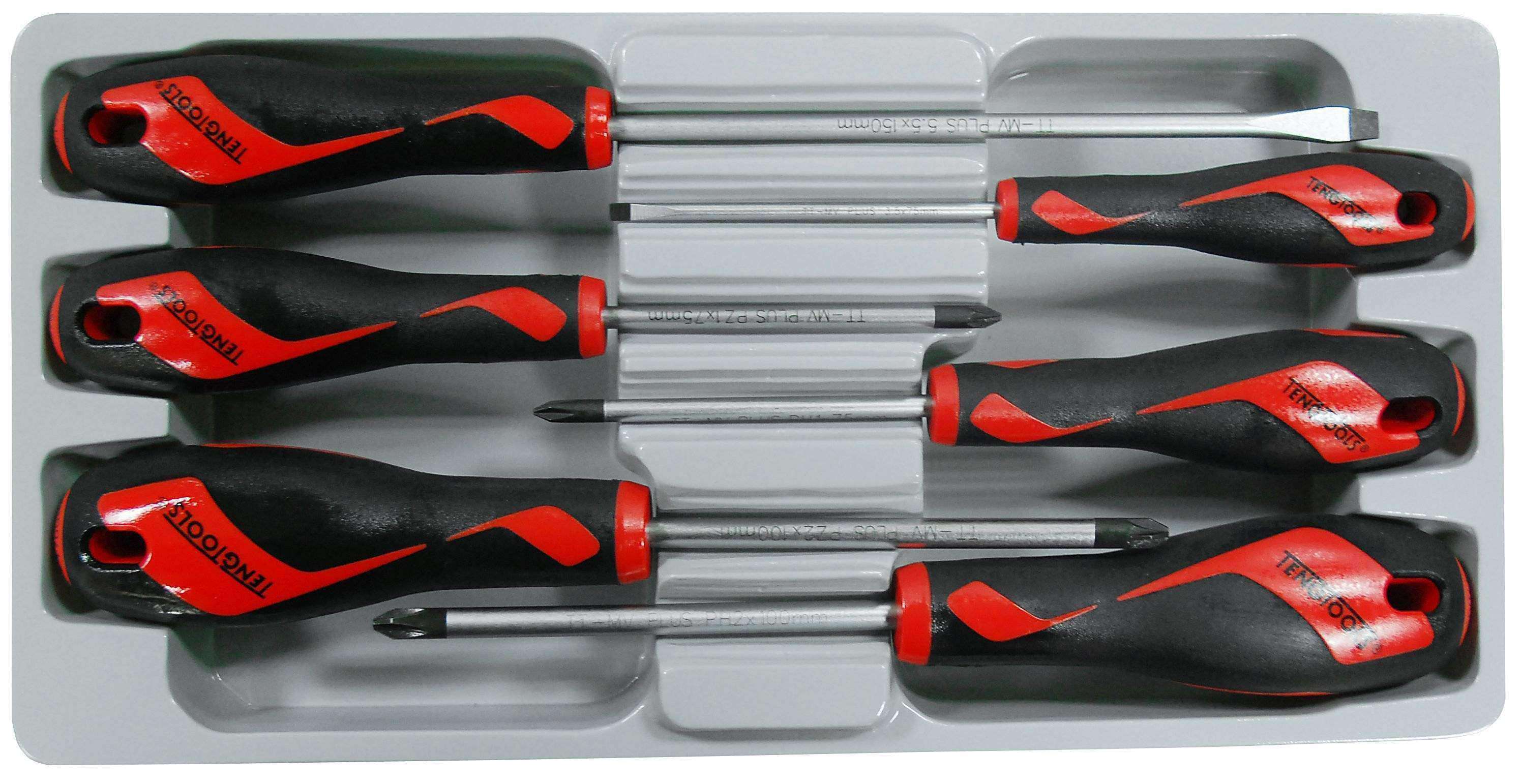 Teng Tools 6 Piece Screwdriver Set (Flat, PH) - MD906N3