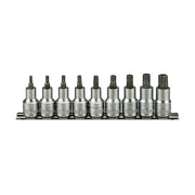 Teng Tools 9 Piece 1/2 Inch Drive TX Bit Socket Set (TX20 - TX60) - M1213TX