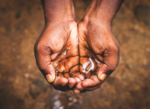 image of water in a hand