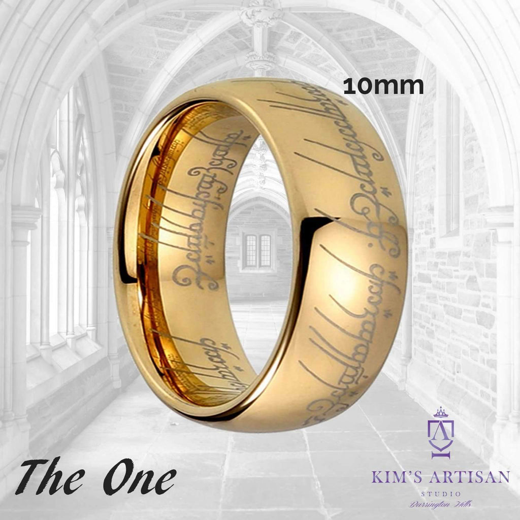 The One 6mm Yellow Gold & Tungsten Lord of the Rings