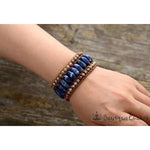 Bracelet Wrap en sodalite et pierre de Jaspe bracelet bohème BoutiqueChakra