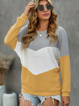 Kimberly Color Block Waffle Top