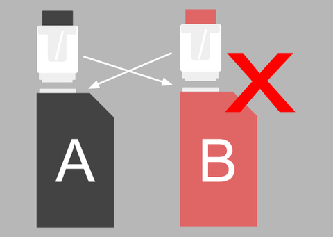 don't mix and match vape parts