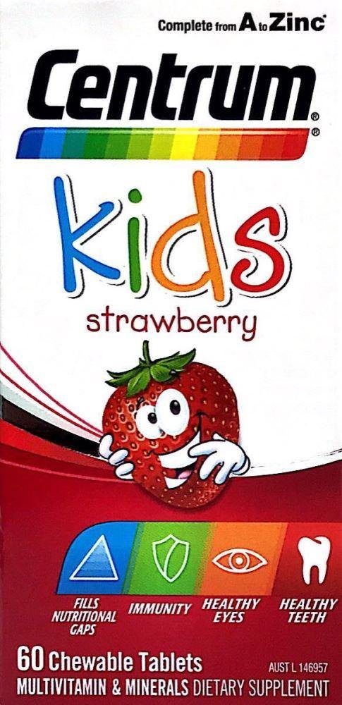 Centrum kids 60 chewable tablets Strawberry - DominionRoadPharmacy