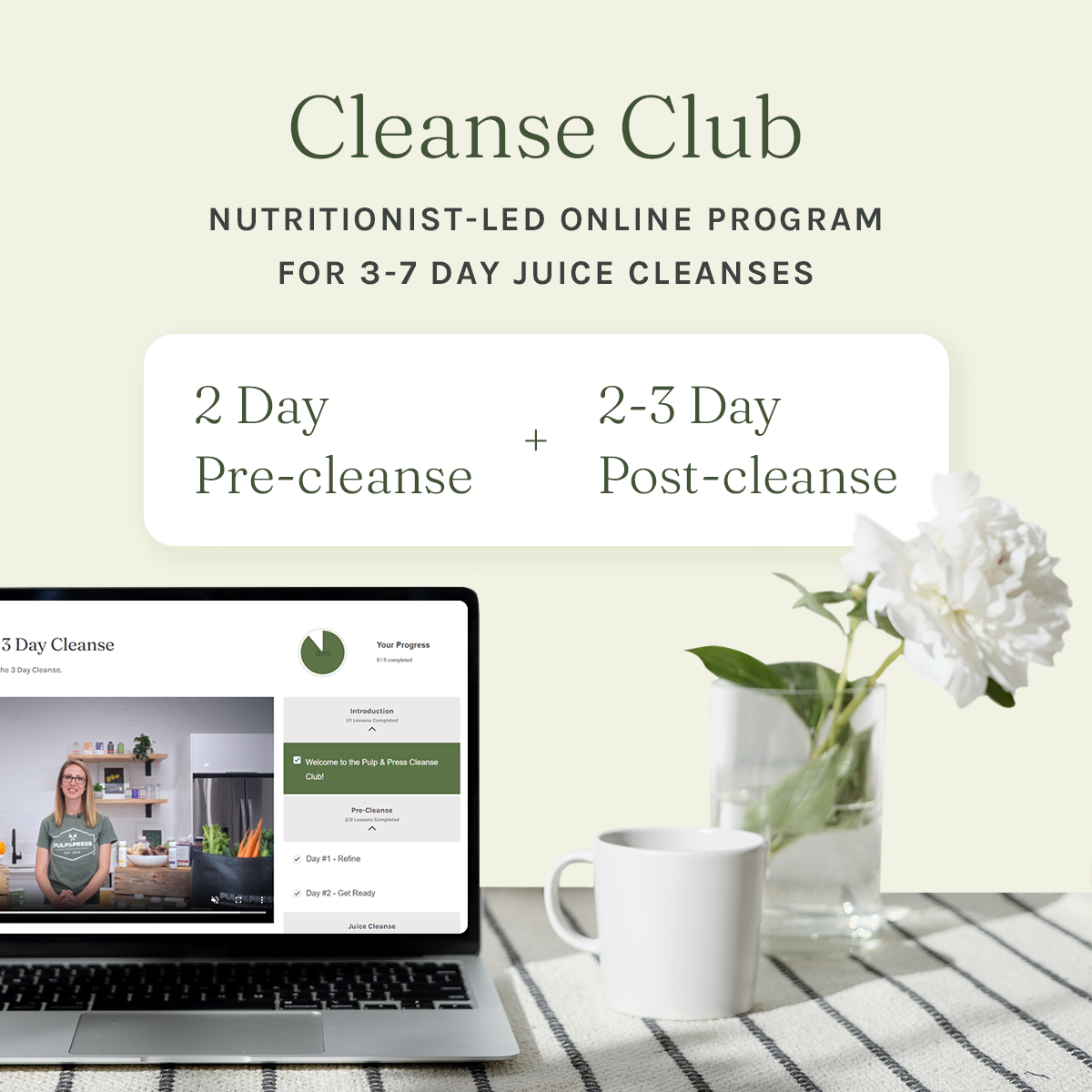 cleanse club 2 day pre cleanse and 2-3 day post cleanse to optimize juice cleanse journey
