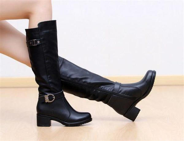 women's genuine leather riding boots