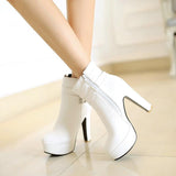 Platform High Heel Booties | Platform High Heel Ankle Boots for Women-ankle boots-Vinny's Digital Emporium