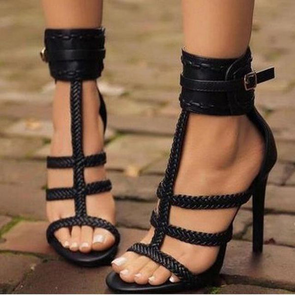Women Shoes Sandals Pumps Gladiator Open Peep Toe Casual Strap Ankle ...
