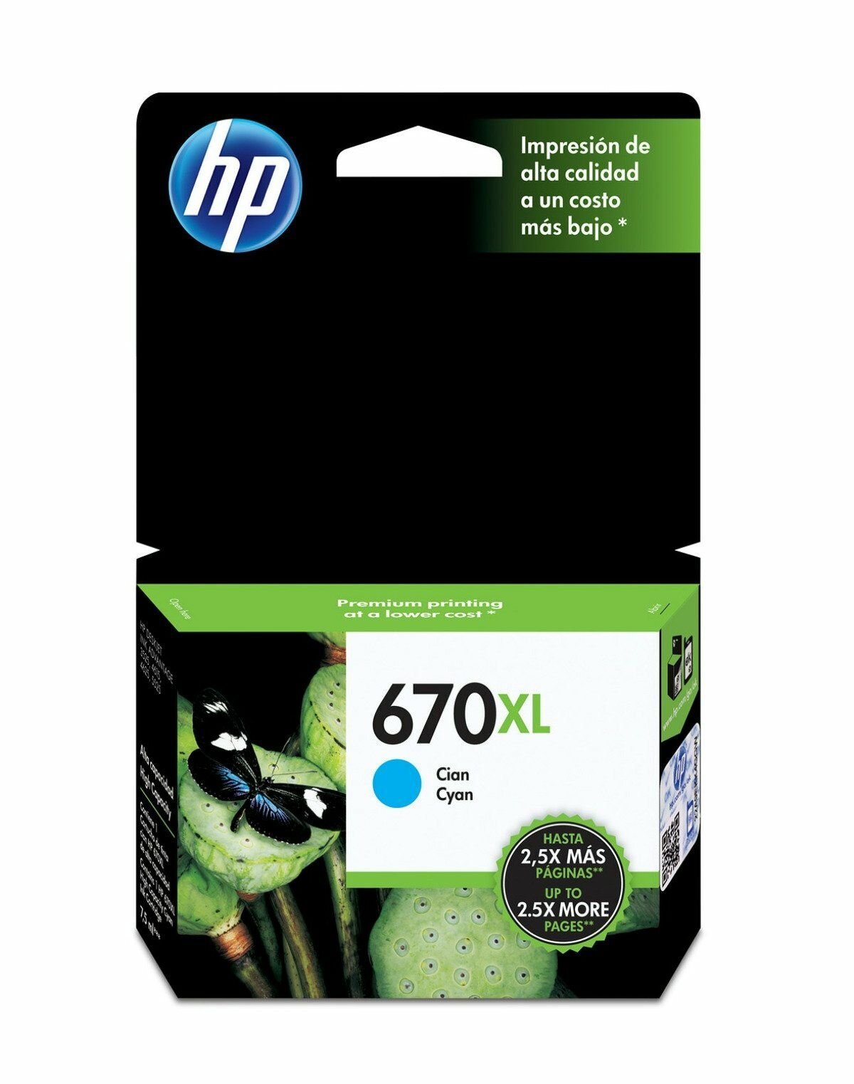 Tinta Hp 670 Xl | Color Cian
