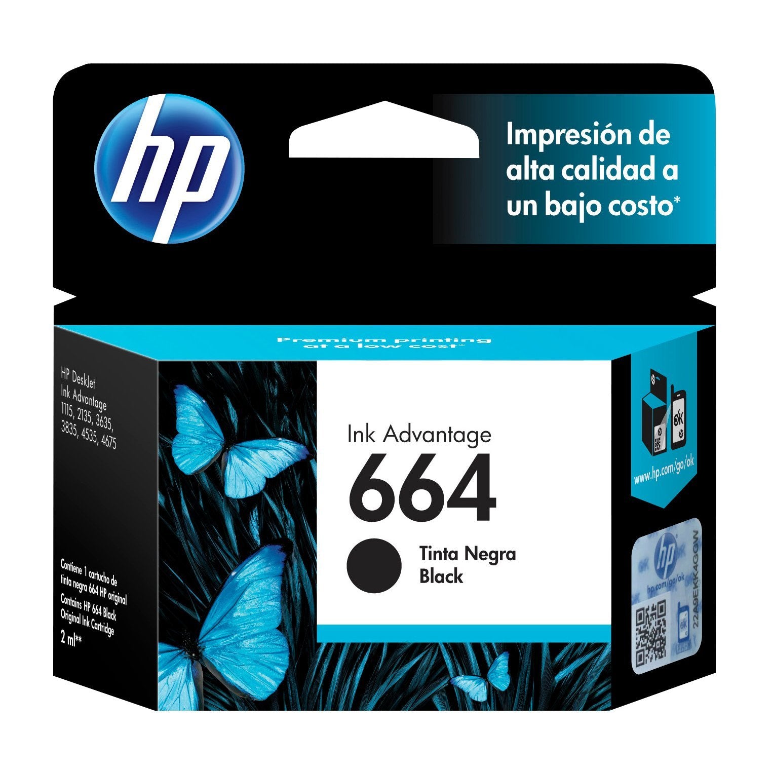 Tinta Hp 664 | Negro | Cartucho