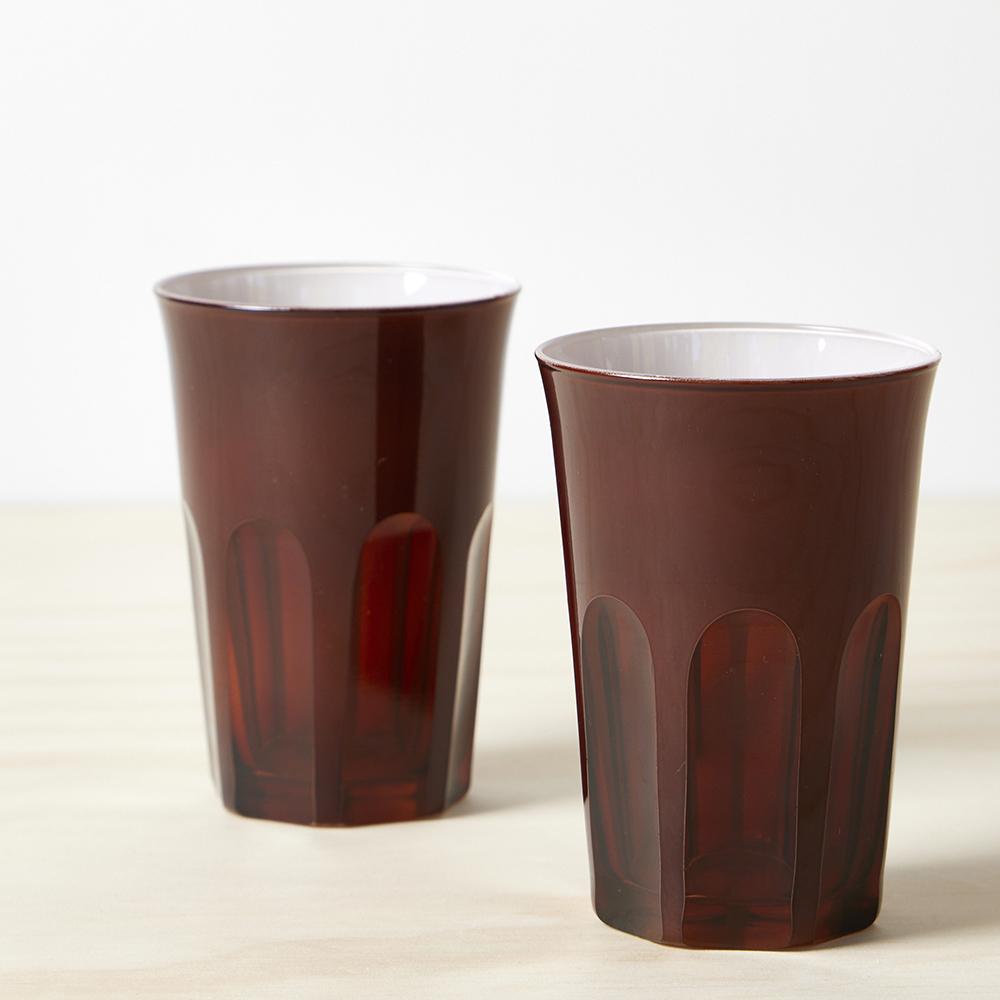 Set of 2 Rialto Glass tumblers in Oxblood