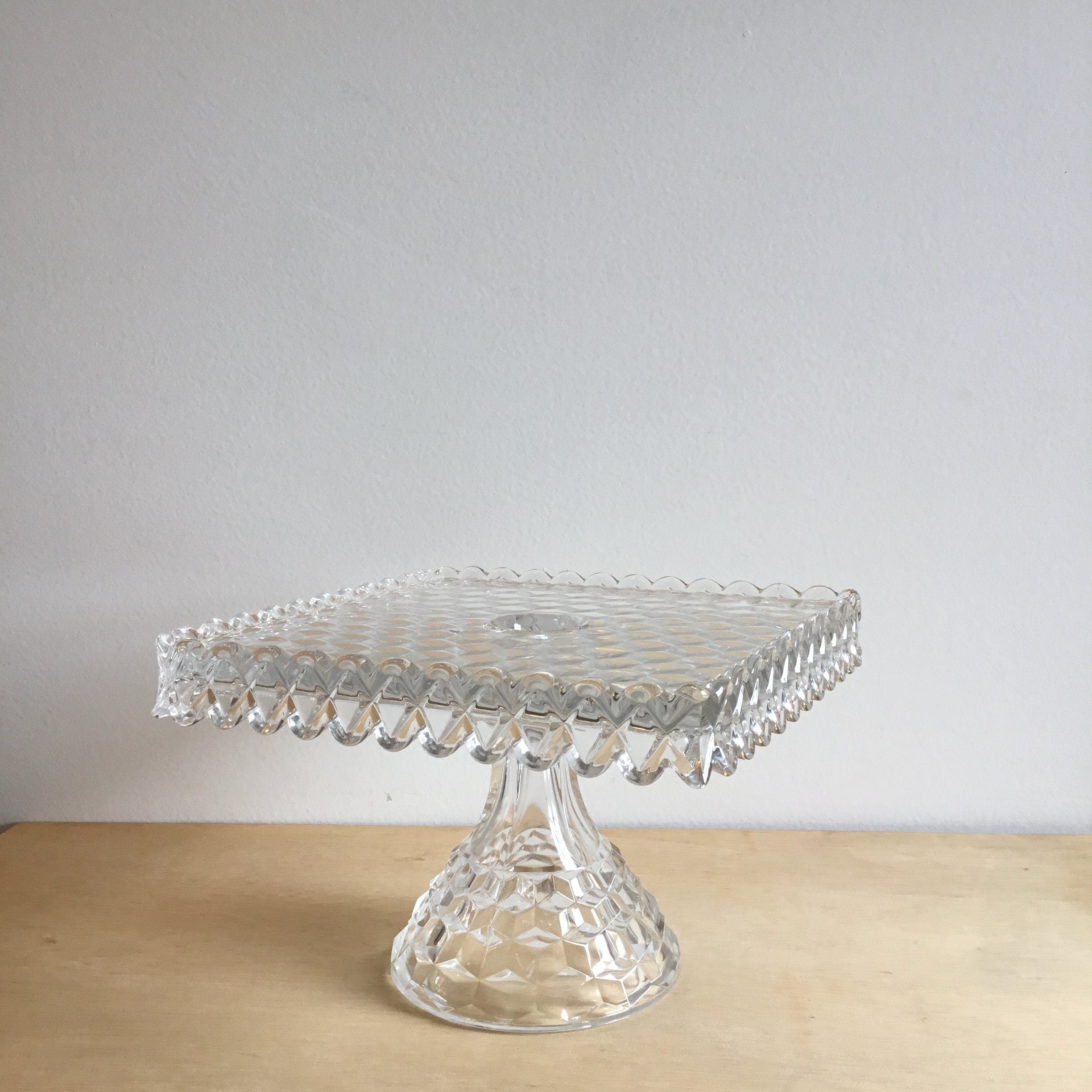 Vintage Fostoria American Square Cake Stand