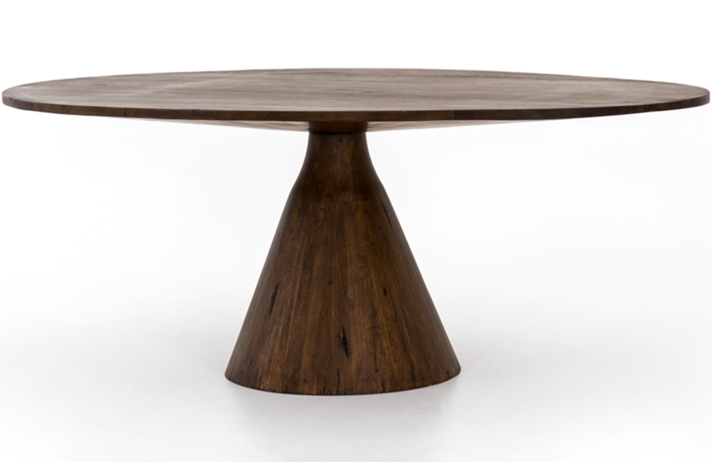 Burton Oval Dining Table Dining Table Brushed Finish Light Brown Mixed Woods natural Oval Parawood Reclaimed