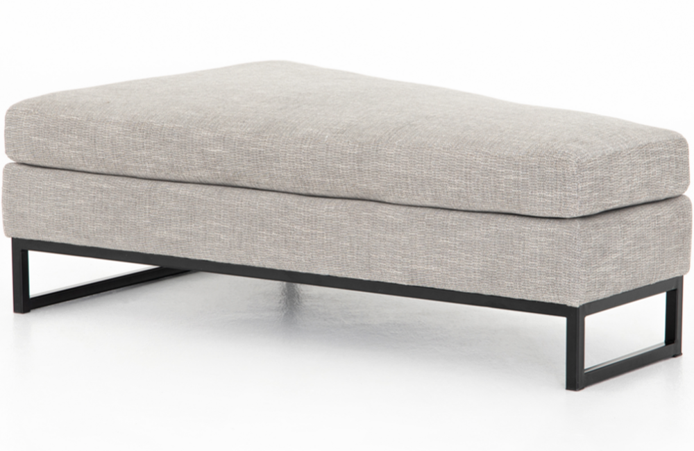 Doran Right-Arm Ottoman Ottoman cotton Iron Light Grey Linen Matte Black Polyester Viscose