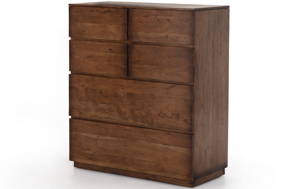 Drew Tallboy Dresser Dresser Acacia Burnt Drawers natural Warm Brown