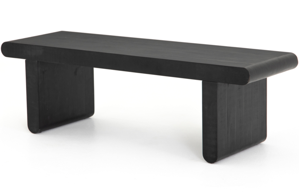 Franco Bench Bench Acacia Black-Wash Finish Charcoal Rounded Edges