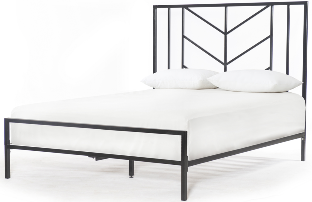 Giselle Bed Bed Frame Acacia Black FSC-Certified Wood Iron natural Sand-Blasted Vintage