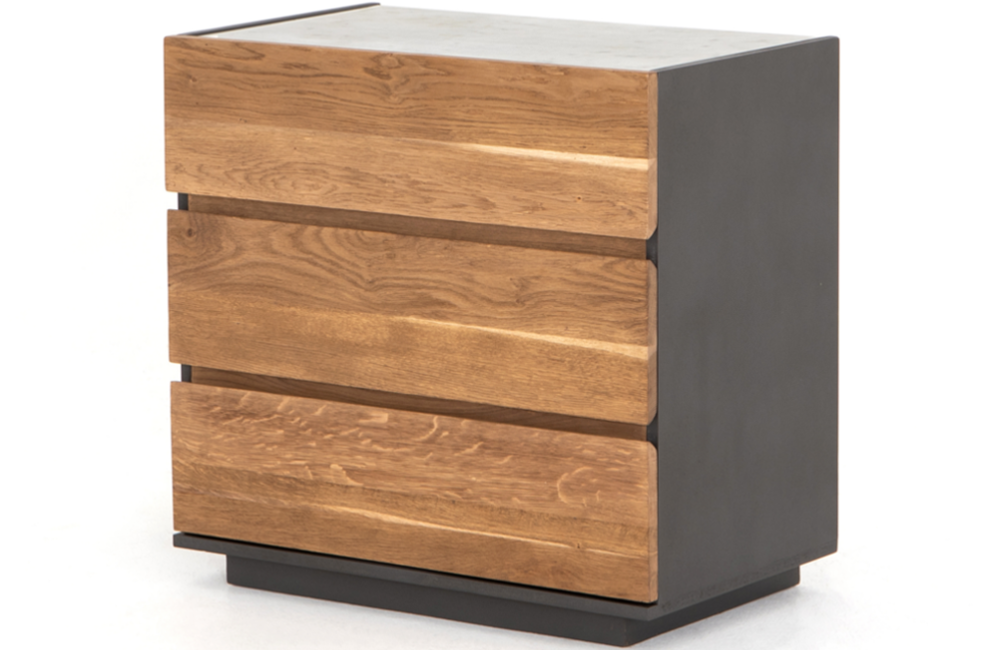 Hazel 3-Drawer Dresser Dresser Brown Dark Grey Drawers Engineered Hardwood Lacquered marble natural