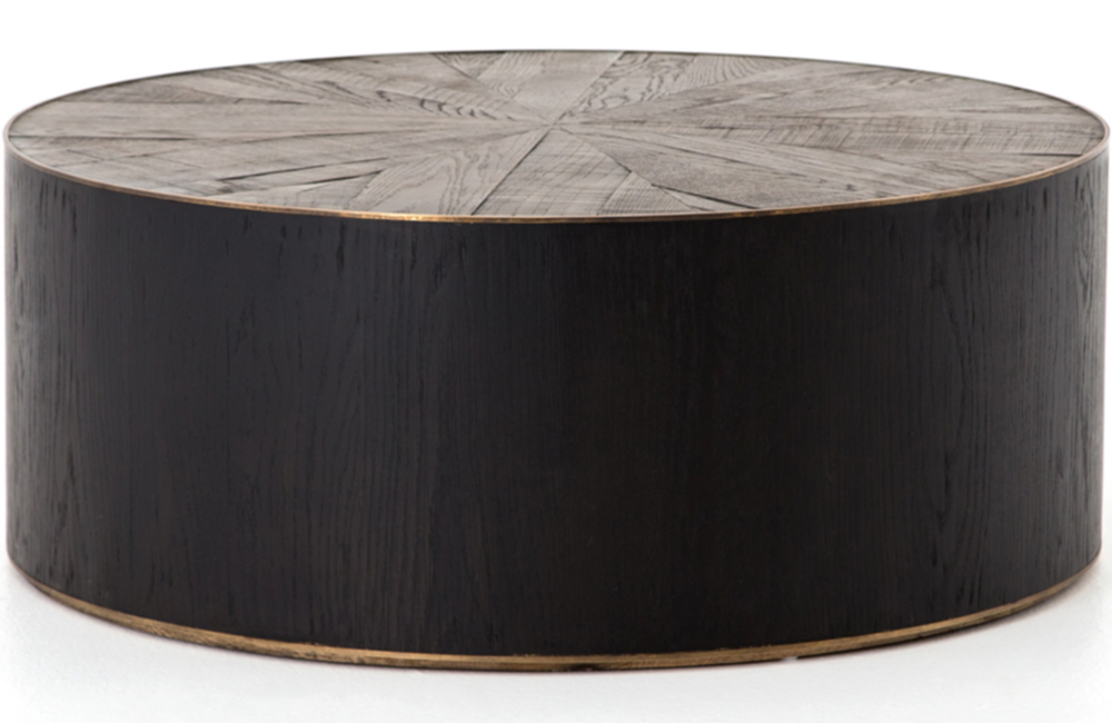 Patrick Coffee Table Coffee Table Black Brass natural Oak Round