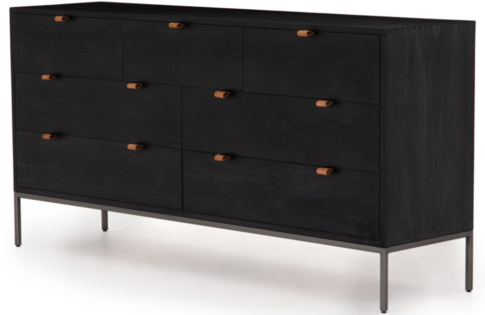 Tiana 7 Drawer Dresser Dresser Auburn Finish Black Black-Wash Finish Brown Drawers Grey Iron natural