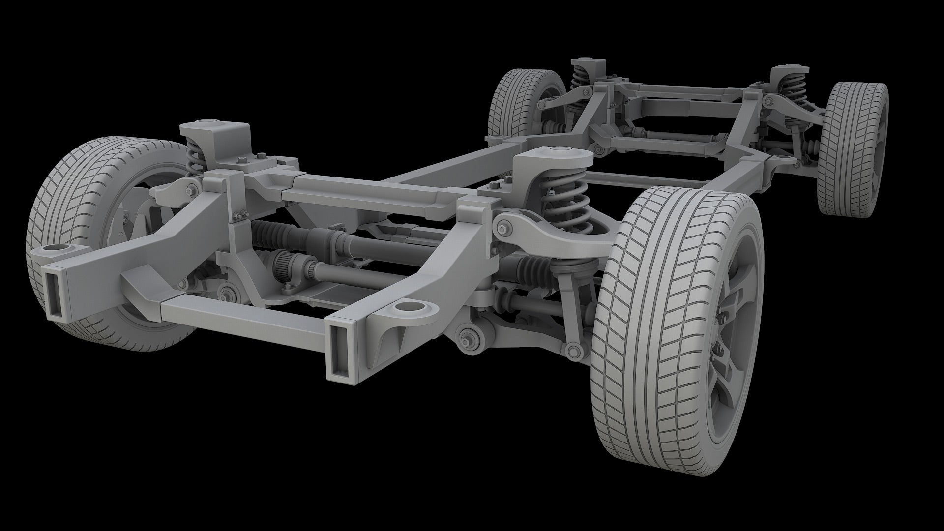 Car Chassis 3D Model Bake 1