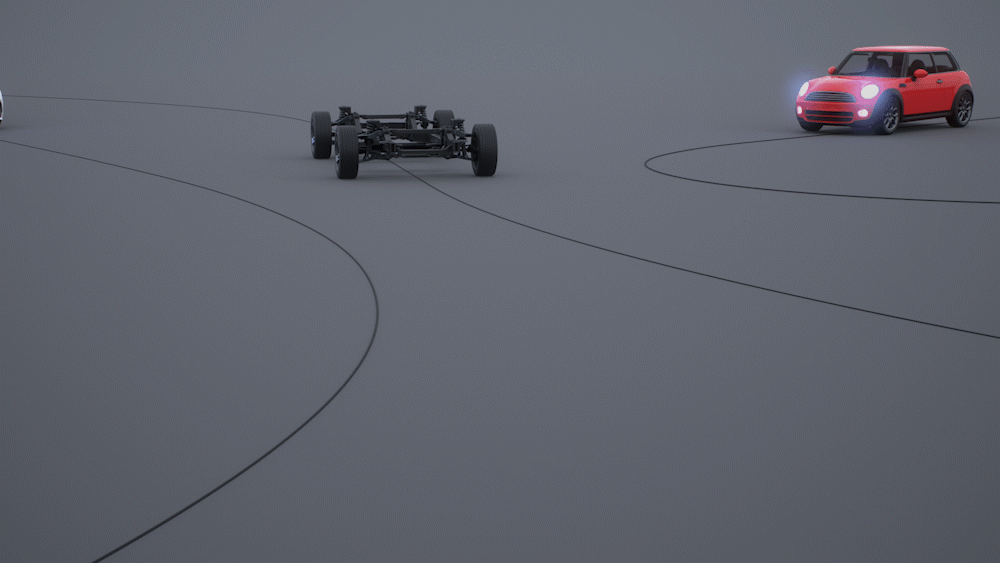 Car Chassis 3D Model Rig Path System