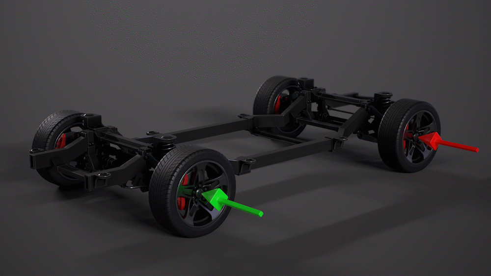 Car Chassis 3D Model Rig Resizing