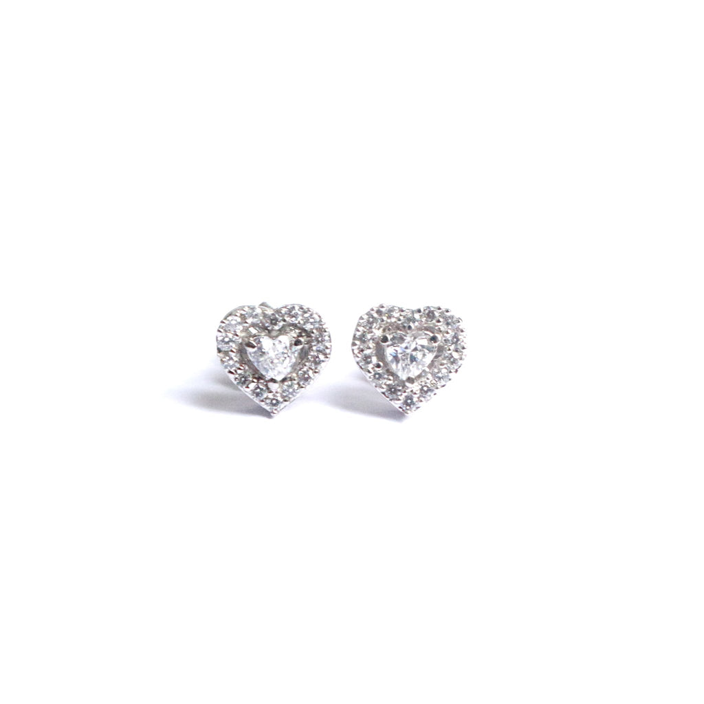 Heart Silver Stud Earrings for Women & Girls – Boldiful