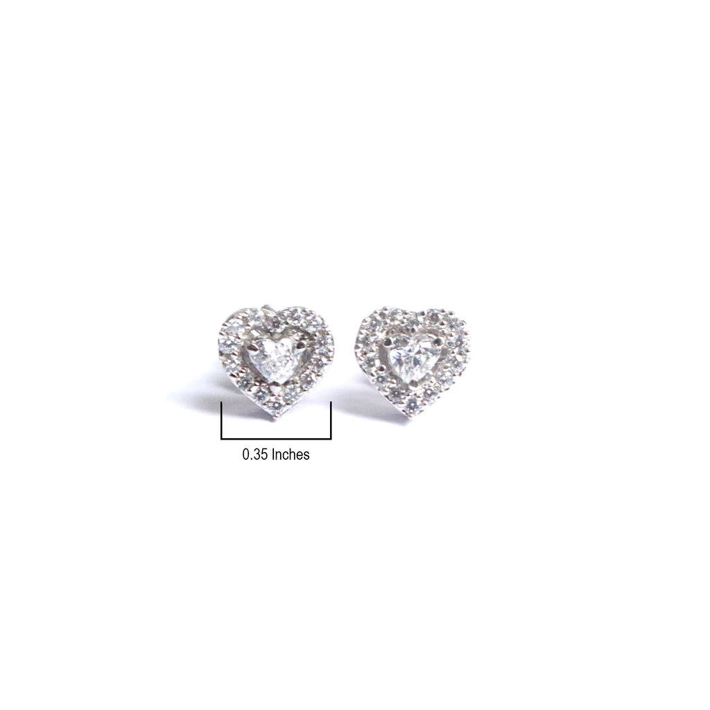 Heart Silver Stud Earrings for Women & Girls – Boldiful