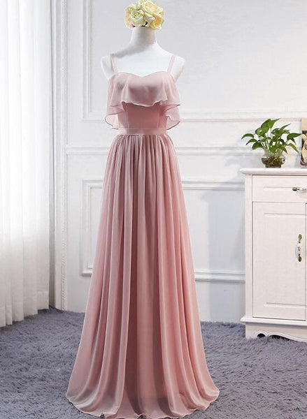 Pink Simple Chiffon A-line Bridesmaid Dress 2018, Party Dress, Pink Pa ...