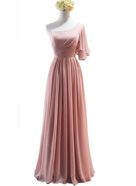 Pink Simple Chiffon A-line Bridesmaid Dress 2018, Party Dress, Pink Pa ...