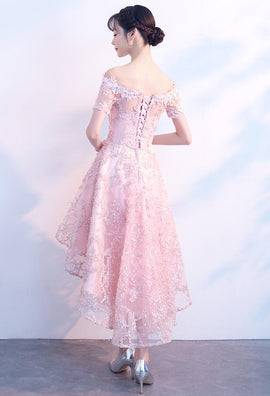 Cute Pink Floral Lace Short Sweetheart Romantic Party Dress, Teen Form –  Cutedressy