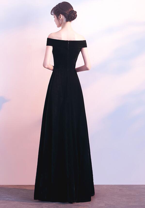 black velvet dress off shoulder