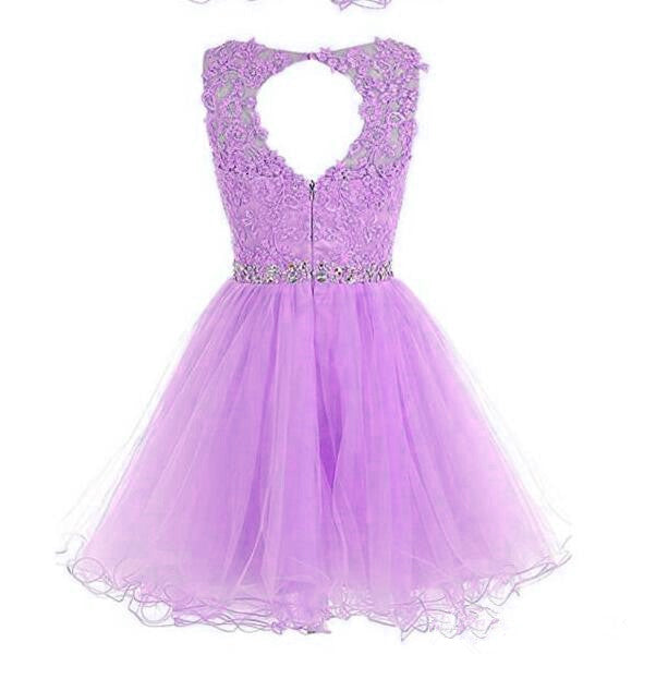 Light Purple Short Party Dress, Tulle homecoming Dress – Cutedressy