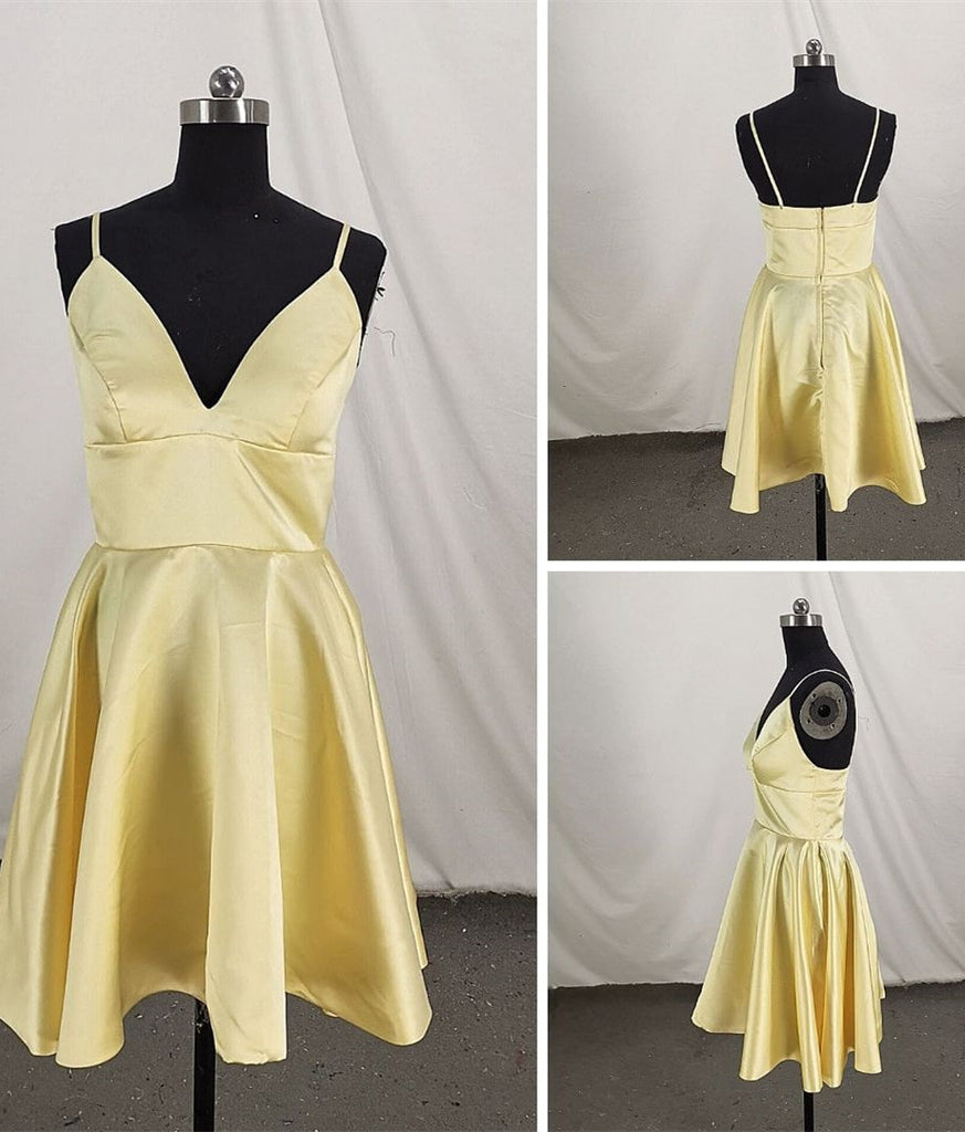 light yellow satin dress