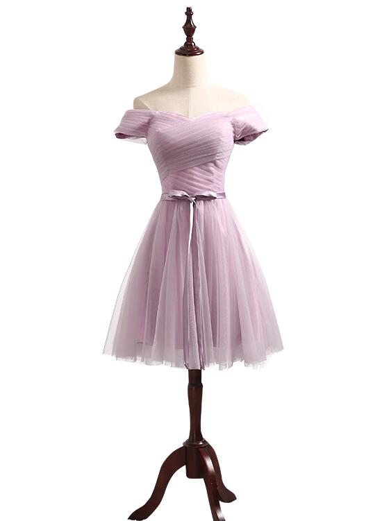 Lovely Lavender Tulle Sweetheart Short Prom Dress, Homecoming Dress ...