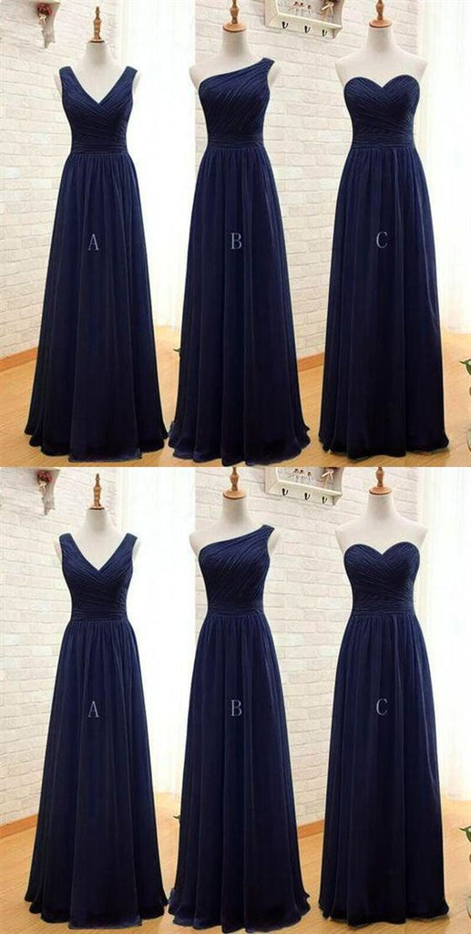 navy blue chiffon dress long