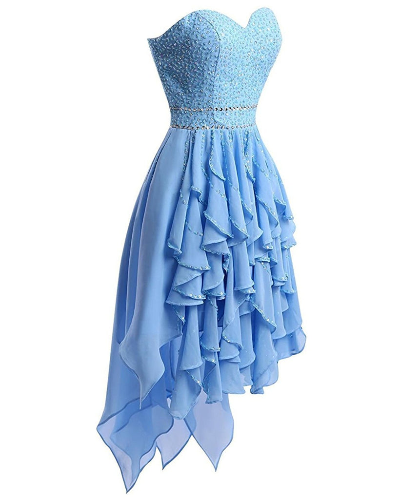 baby blue high low dress