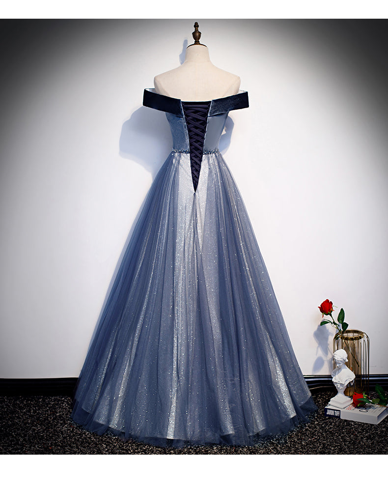 Beautiful Blue Long Party Gown, Blue Prom Dress 2020 – Cutedressy