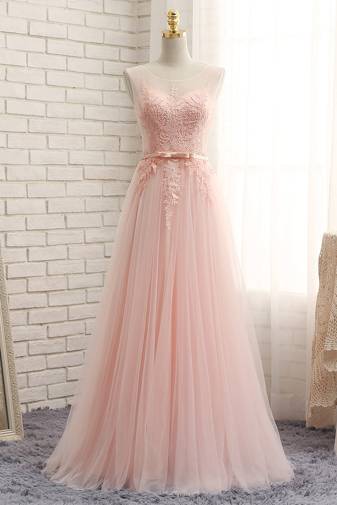 light pink long formal dresses