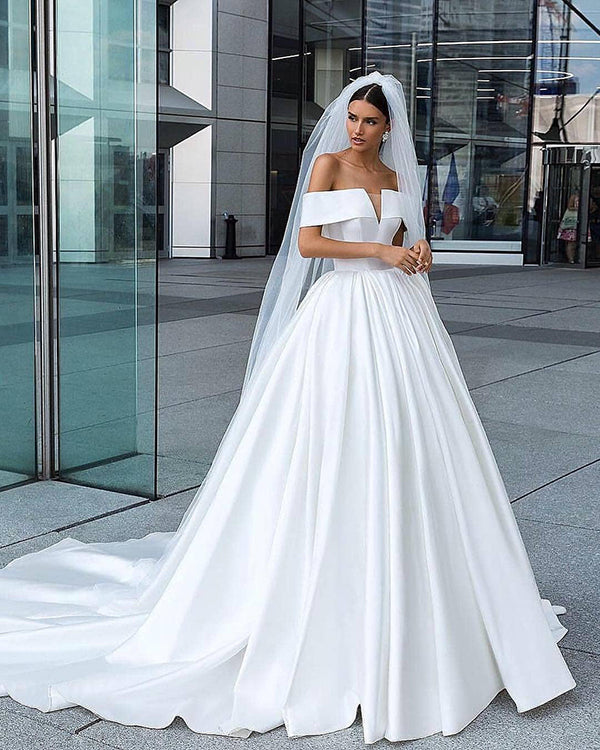 satin wedding dresses 2019