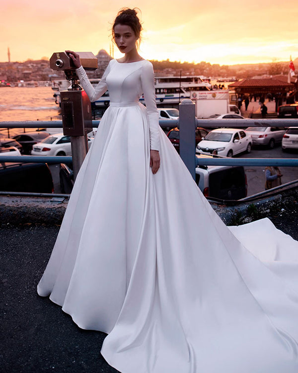 2019 satin wedding dresses